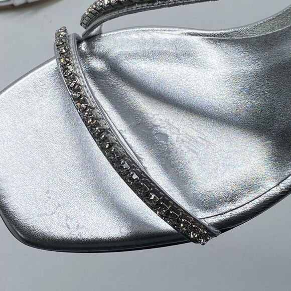 Stuart Weitzman Embellished Metallic Leather Sandals size 7 - Picture 6 of 12